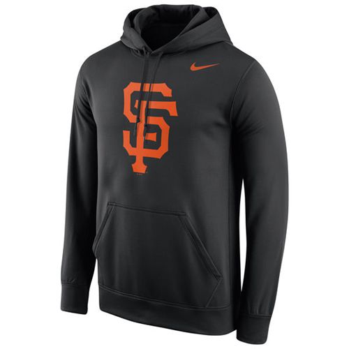 San Francisco Giants Nike Logo Performance Pullover Black MLB Hoodie - Click Image to Close